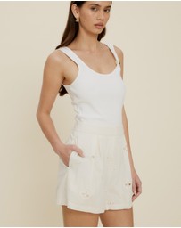 The Fated - Esther Tuck Broderie Shorts