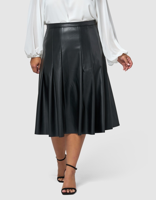 Something 4 Olivia - Seraphina Pleated PU Skirt