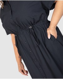 Love Your Wardrobe - Georgia Poplin Drawstring Dress