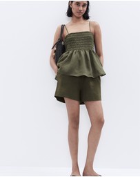 UNISON - Ramie Shirred Top