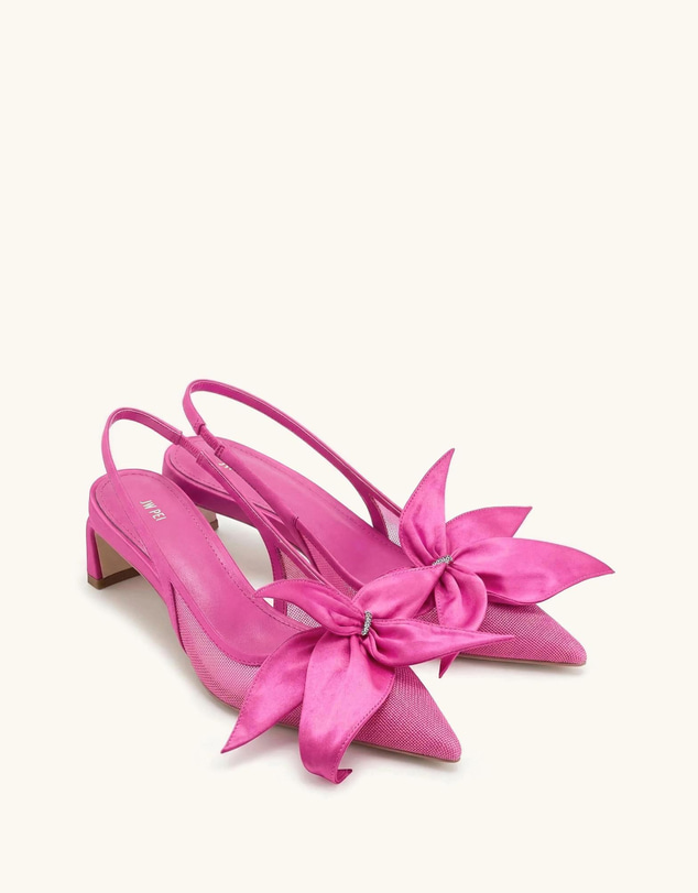 JW PEI - Queena Floral Appliques Slingback Pumps