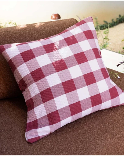 Bambury - Willow Cotton Gingham Square Cushion