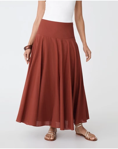 Forcast - Deb Cotton Midi Full Skirt
