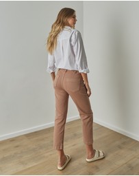 DRICOPER DENIM - Stella Stretch High Waisted Taupe Trouser