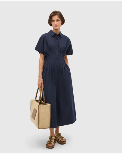 Seed Heritage - Poplin Waisted Shirt Dress