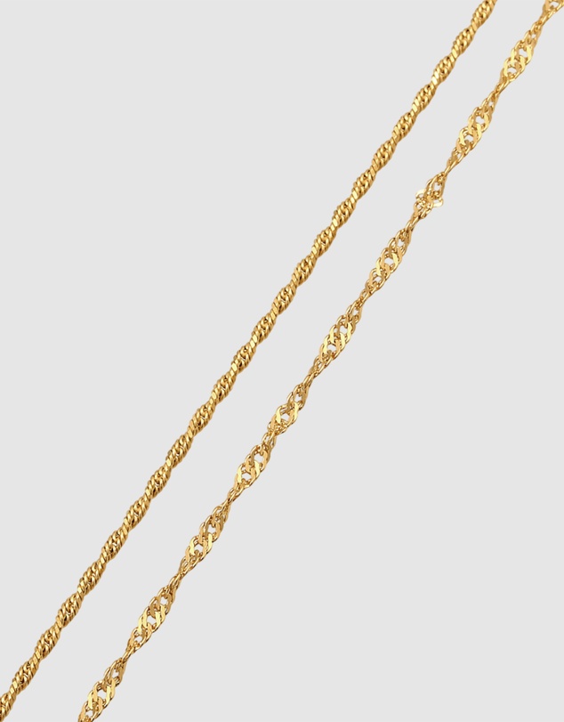Elli Jewelry - Necklace Set Layer Design 925 Sterling Silver Gold-Plated