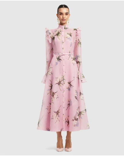 LEO LIN - Katrina Butterfly Sleeve Midi Dress