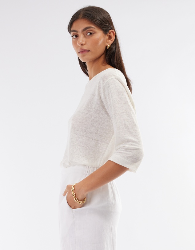 Amelius - Bronte Linen Three Quarter Jersey Top