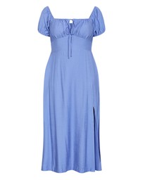 City Chic - Plus size Abbigail Split Maxi Dress - cornflower blue