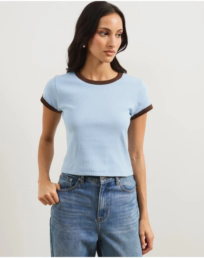 Atmos&Here - Ivy Organic Cotton Rib Ringer Tee