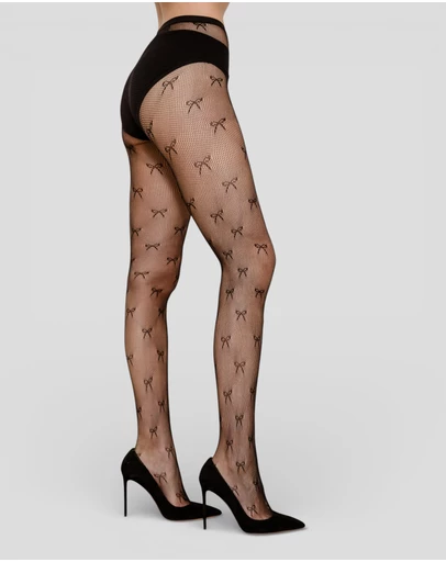 High Heel Jungle - Bow Mesh Tights