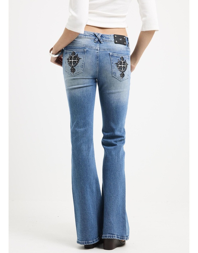Neon Hart - Melrose Y2K Low Flare Denim Jeans