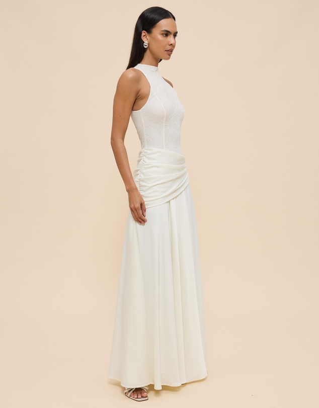 CHANCERY - Layla High Neck Lace Panelled Maxi Dress