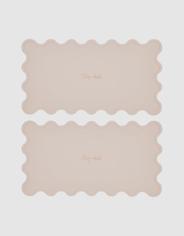 Lilly + Dash - Dog & Cat Wave Placemats - Pink Rose Quartz