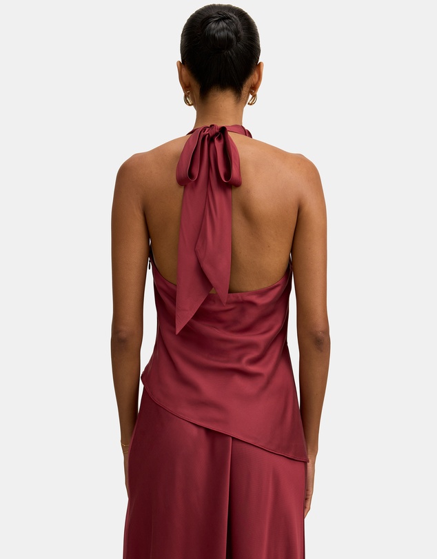 Forever New Petite - Skyler Petite Halter Neck Satin Top