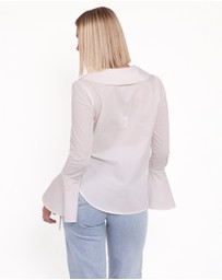 Petal & Pup - Adler Asymmetrical Tie Shirt - White