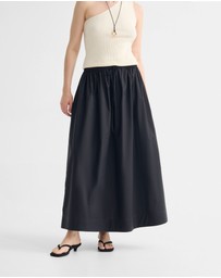 Oxford - Olive Cotton Maxi Skirt