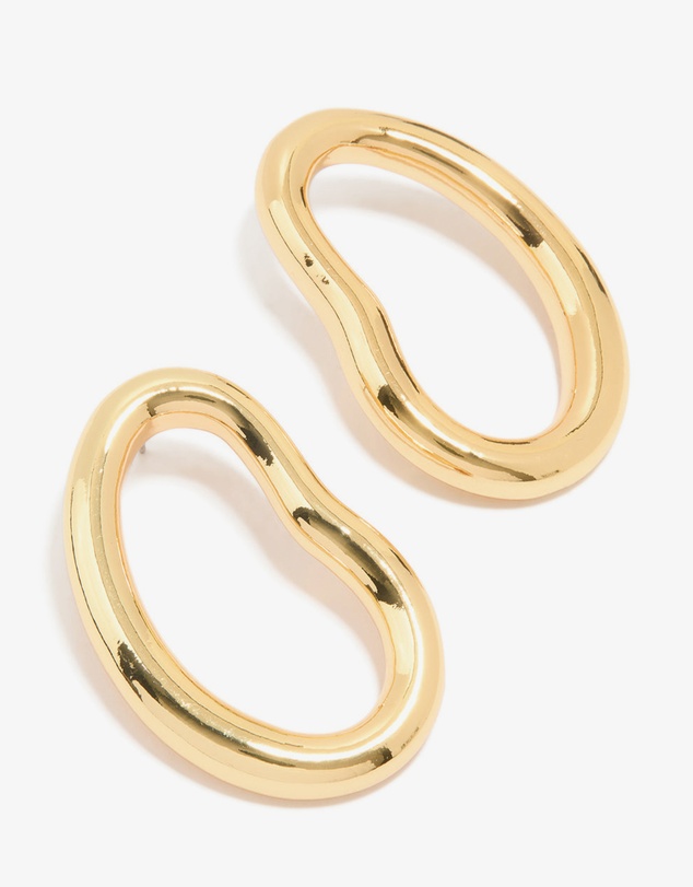 Lovisa - Gold Plated Organic Open Oval Stud Earrings