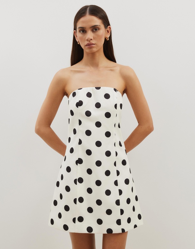 Atmos&Here - Polka Dot Strapless Mini Dress