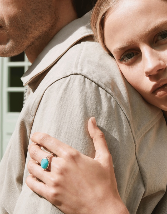 Najo - Fleur Silver Amazonite Ring