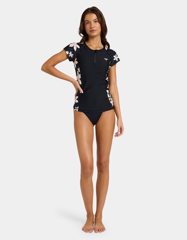 Roxy - Womens Half Zip Short Sleeve Rashguard