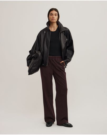 Aubergine Pinstripe