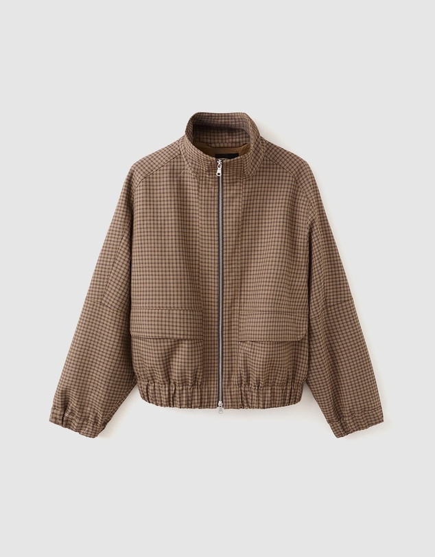 M.N.G - Houndstooth Jacket With High Collar