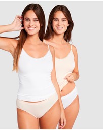 Billet Doux - Zen Attitude Lace Trim V Neck Camisole - 2 Pack