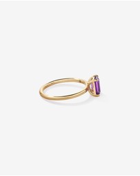 Michael Hill - Emerald Cut Amethyst Gemstone Ring in 10kt Yellow Gold