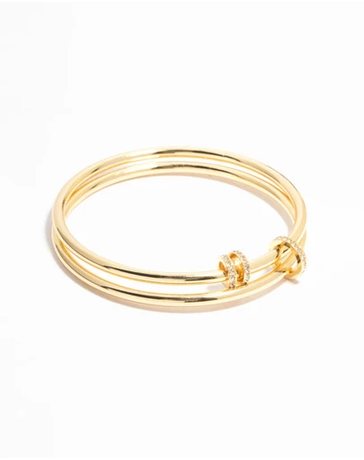 Lovisa - Gold Plated Layered Rondell Bangle