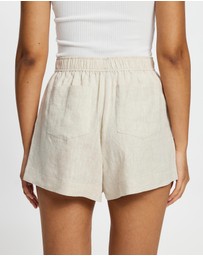 White By FTL - Rhonda Linen Shorts