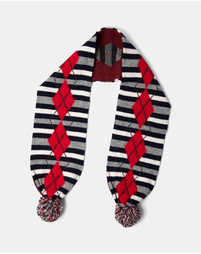 Damson Madder - Pom Pom Scarf
