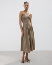 M.N.G - Midi Dress with Ruched Check Detail