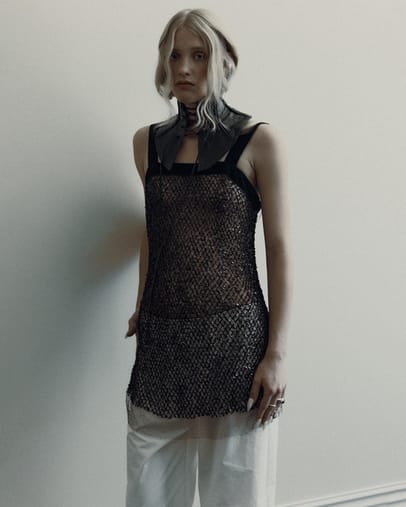 Black Beaded Fishnet