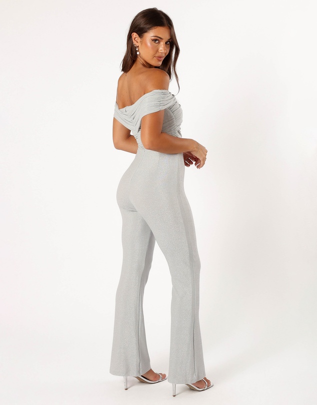 Petal & Pup - Sharnie Off Shoulder Jumpsuit - Silver