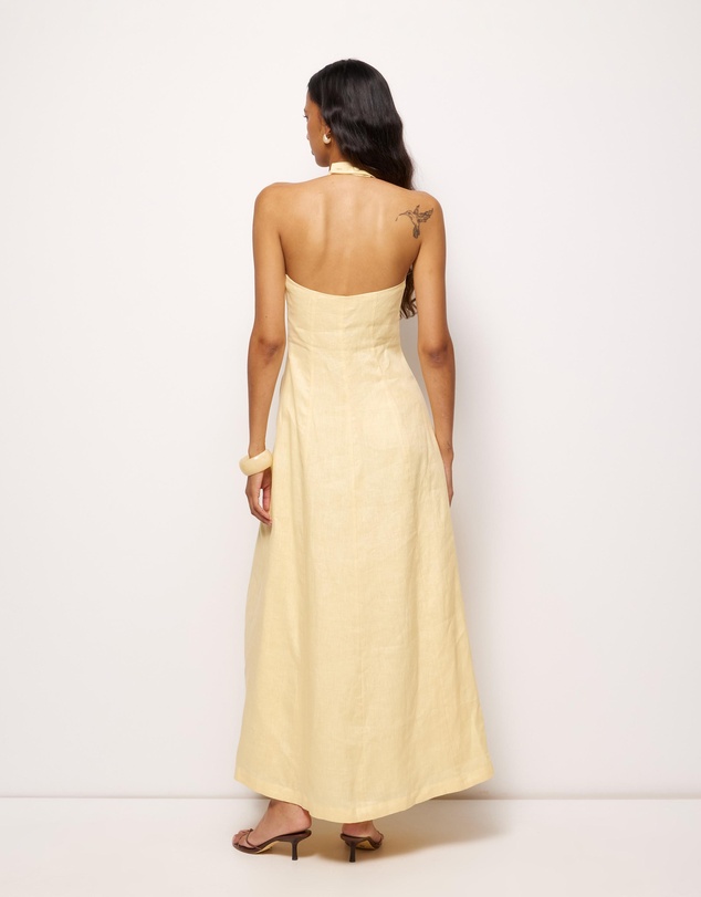AERE - Rosa Linen Halter Midi Dress