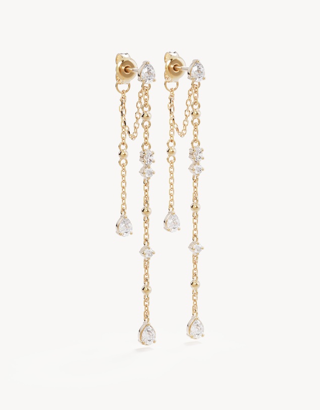 By Charlotte - Cosmic Whisper Chain Earrings