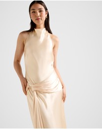 Forever New - Abby Halter Neck Satin Maxi Dress