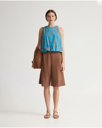 Oxford - Clover Printed Cotton Shell Top