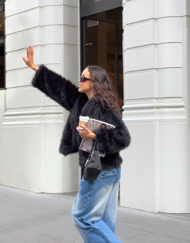 Beginning Boutique - It Girl Black Faux Fur Jacket