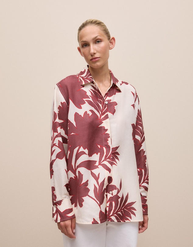 Trenery - Roselle Relaxed Shirt in Red Mahogany