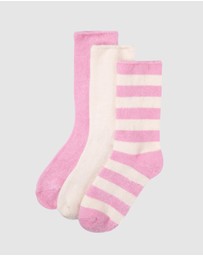 Bamboozld - 3 Pack Fluffy Bamboo Lounge Bed Crew Socks