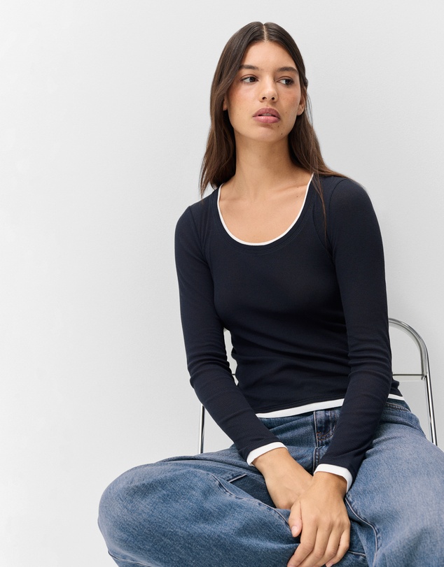 UNISON - Double Layer Long Sleeve Top