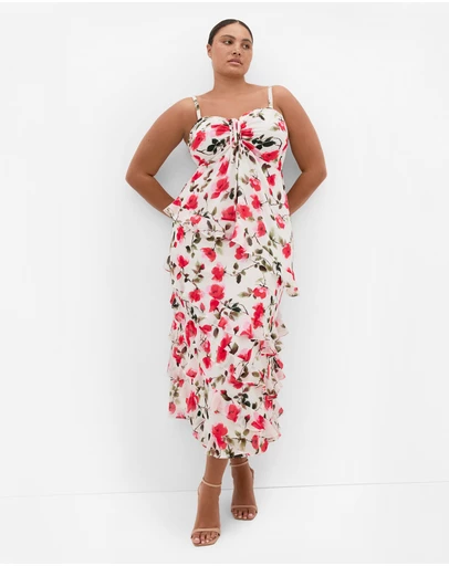 City Chic - Skai Fleur Print Maxi Skirt