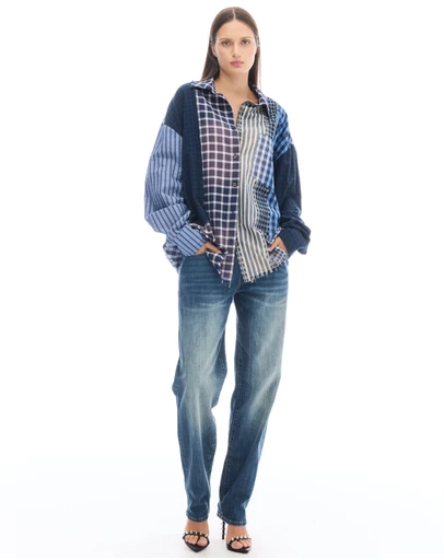 THE TALES - The Tales Patchwork Check Stripe Shirt