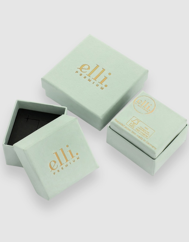 Elli Jewelry - Ring Bandring Glamour Classic Zirconia Crystals 925 Sterling Silver Gold Plated
