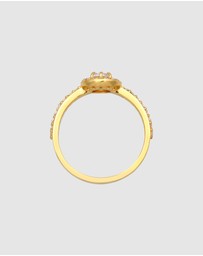 Elli Jewelry - Ring Engagement Classic with Zirconia Crystals in 925 sterling silver gold plated