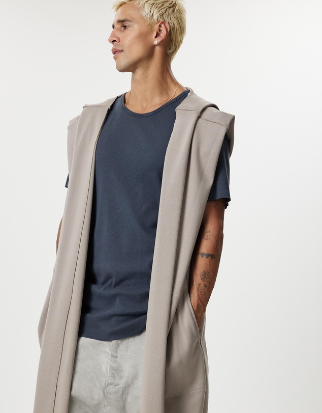 Surrounded By Ghosts - The Natrolite Hooded Rib Knit Sleeveless Cardigan