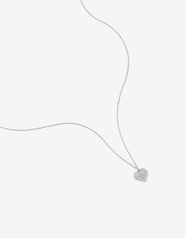 Michael Hill - Cubic Zirconia Closed Heart Pendant Necklace in Sterling Silver