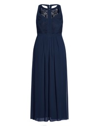 City Chic - Plus size Panelled Bodice Maxi Dress - navy